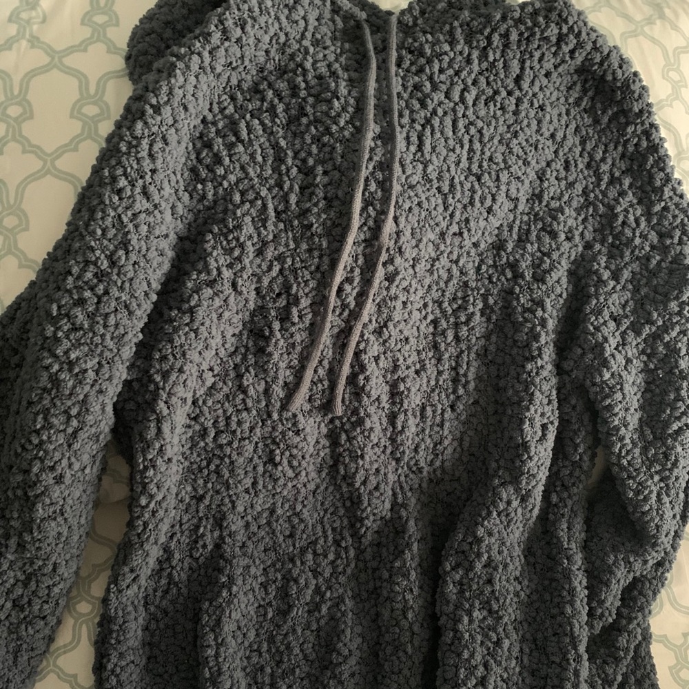 Love tree blue popcorn sweater